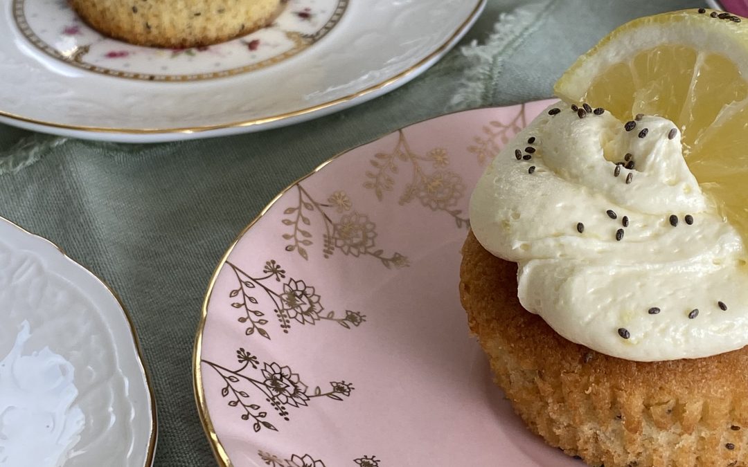 Lemon curd and chia seed muffins